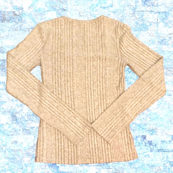 🎁MUDD Square Neck Gray Knit Long Sleeve Sweater-Size S - Picture 8 of 13